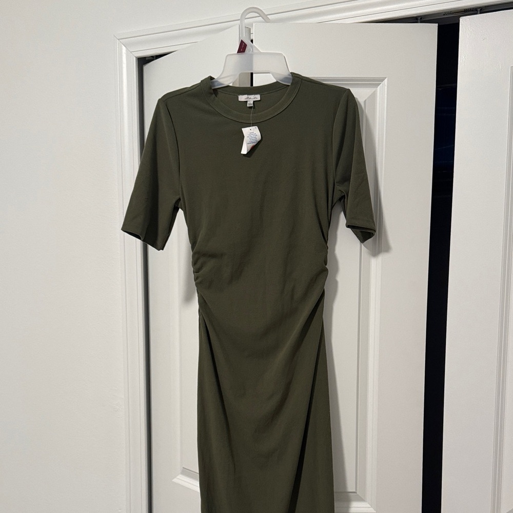 Elegant Olive Green Dress